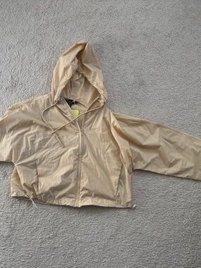 all in motion Beige Packable Jacket with Neon Tag Detail